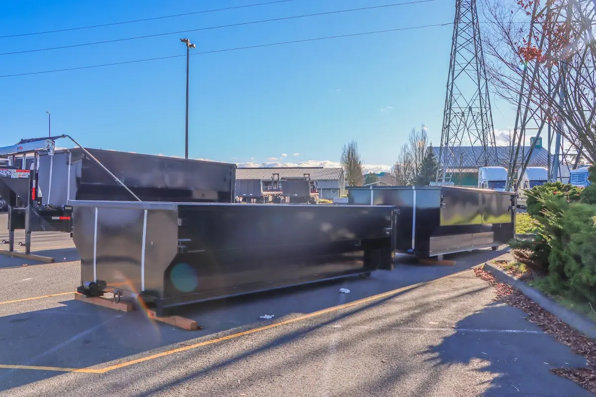 Roll-off dumpster ready for waste disposal at job site for 12 Yard Dumpster Rental in Los Angeles